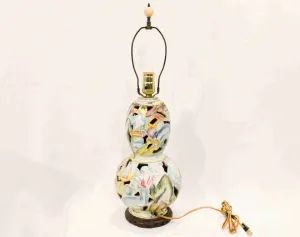 1930s Jazz Orchestra Lamp - Marvelous Musician Music Novelty Scene 30s 40s Art Deco - Pastel Pink Blue Yellow Ceramic & Asian Wood Base