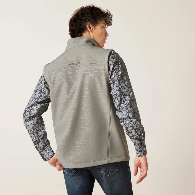 ARIAT MENS Vernon 2.0 Softshell Vest (JETTY GRAY EMBOSSED)