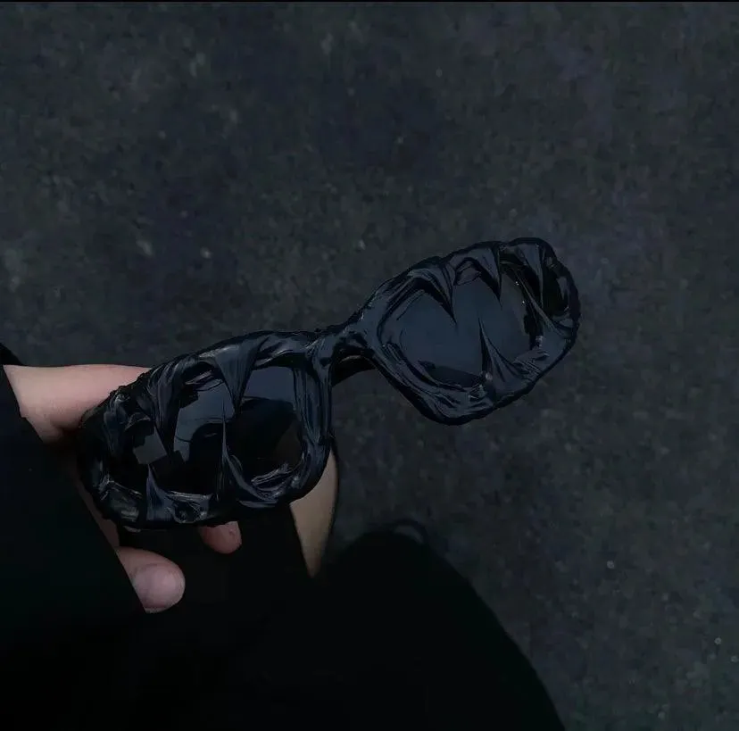 Avant-garde Designer Obsidian Sunglasses