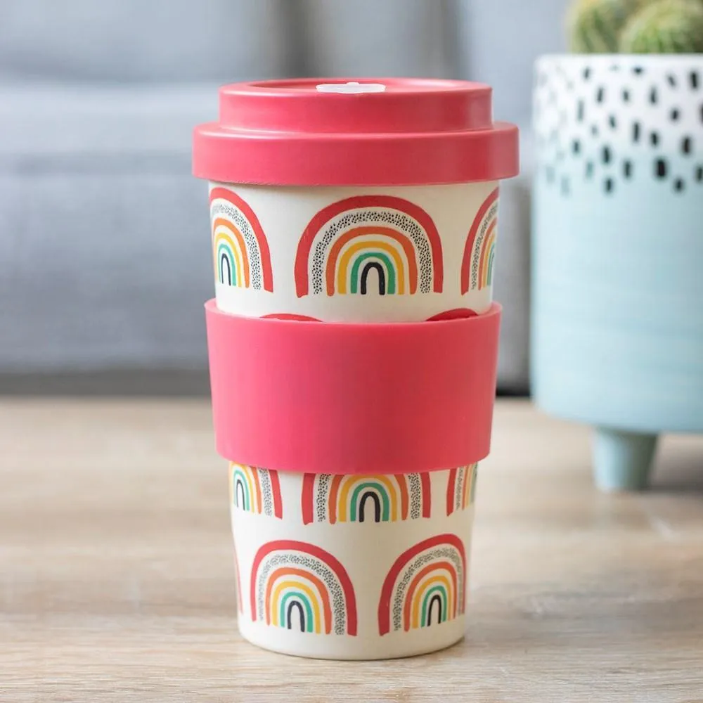 Bamboo Eco Travel Mug - Rainbow Print