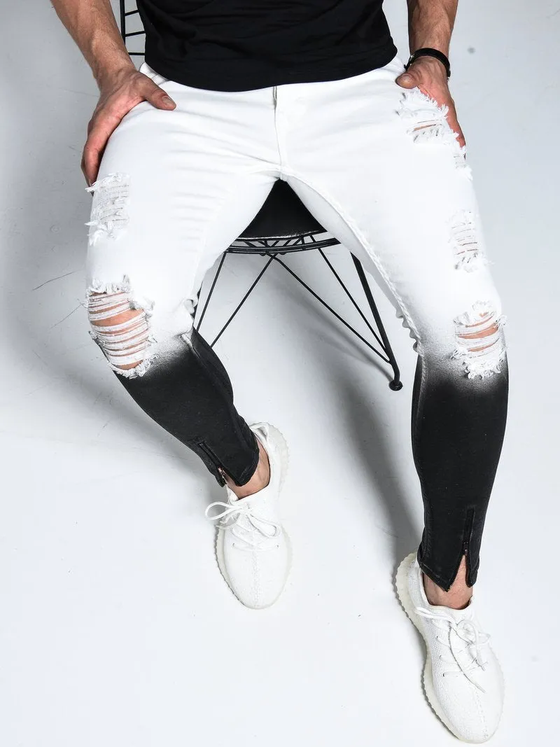 Black&White Jeans Ripped