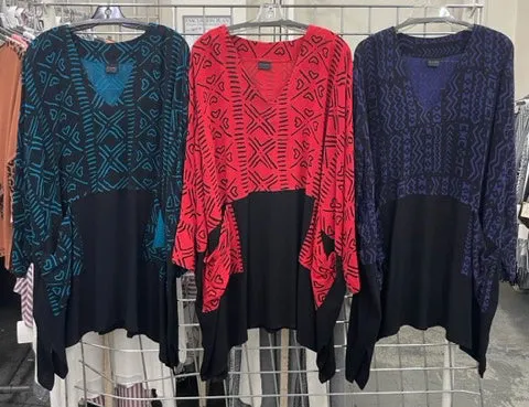 Dairi Fashions Nobi 2Pocket Tunic Top Boho Tribal MudCloth Sml-7x