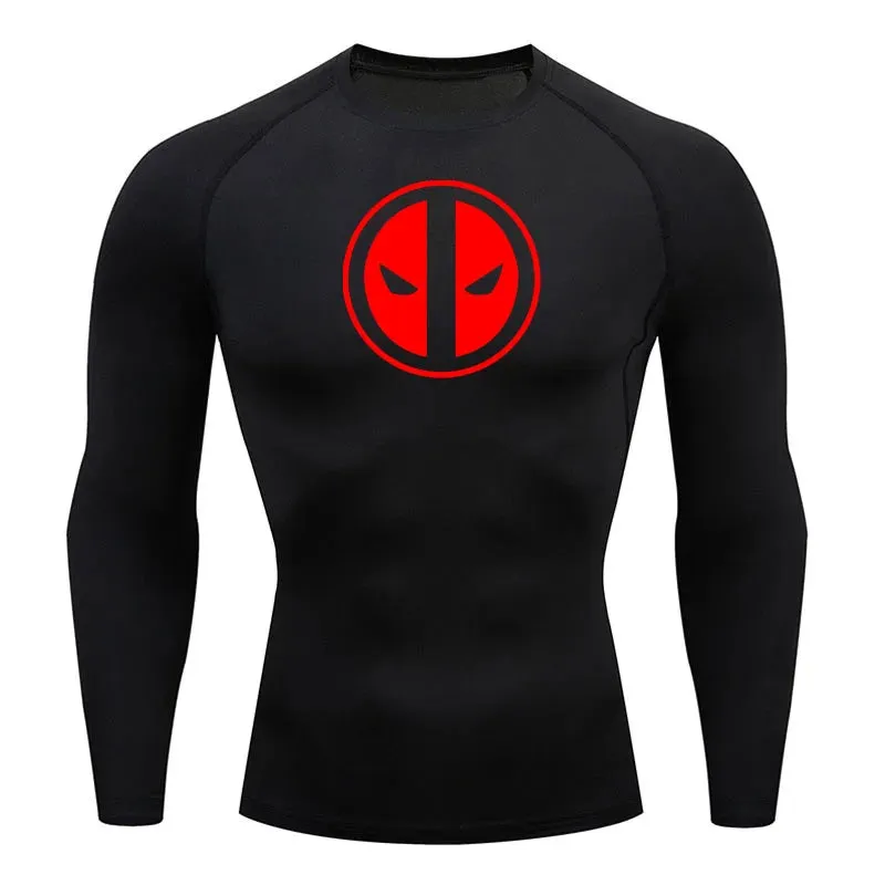Deadpool Long Sleave Compression Shirt