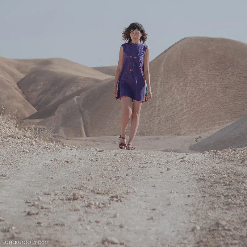 Dress "Cosmic Tetris" model "SVO" Short Violet-Orange