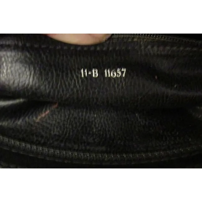 Fendi Line Two Way Style Purses Black Leather With Embossed Janus Head Design Cross Body Bag