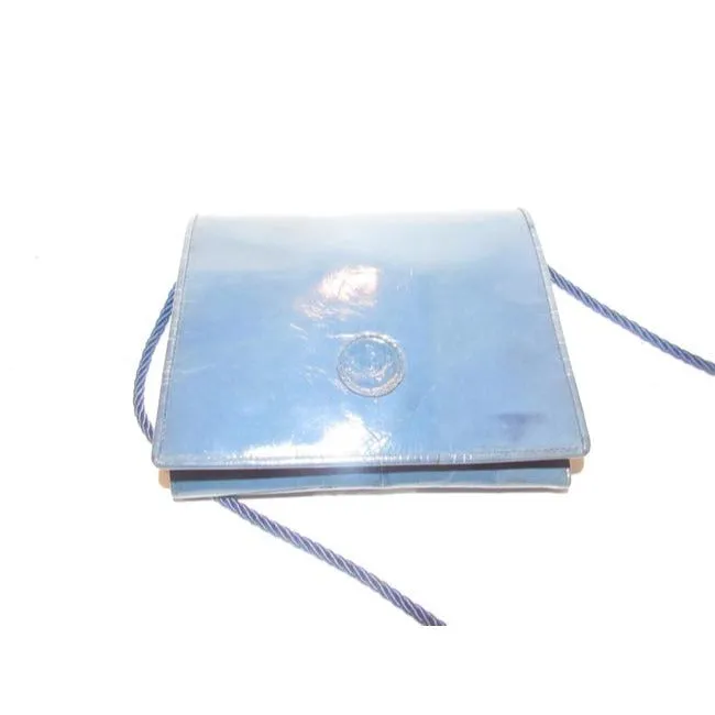 Fendi Vintage Pursesdesigner Purses Blue Lacquered Or Patent Leather Cross Body Bag
