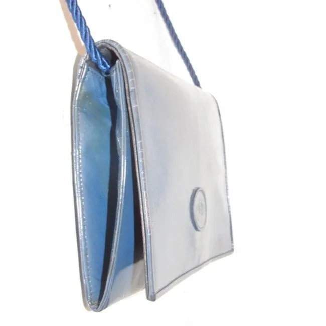 Fendi Vintage Pursesdesigner Purses Blue Lacquered Or Patent Leather Cross Body Bag