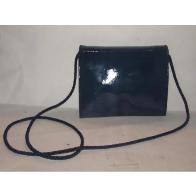 Fendi Vintage Pursesdesigner Purses Blue Lacquered Or Patent Leather Cross Body Bag