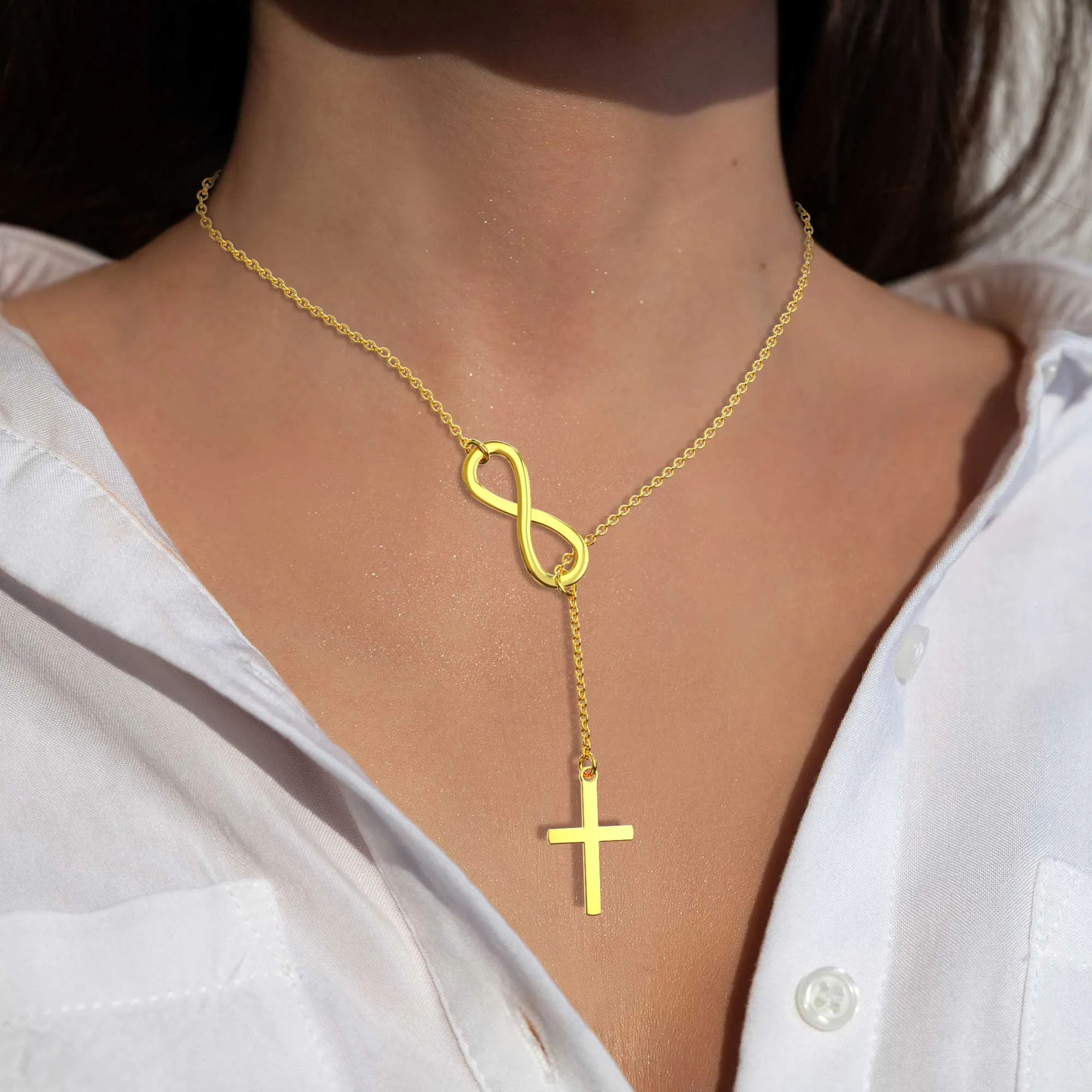 Free Gift - Cross and Infinity Necklace