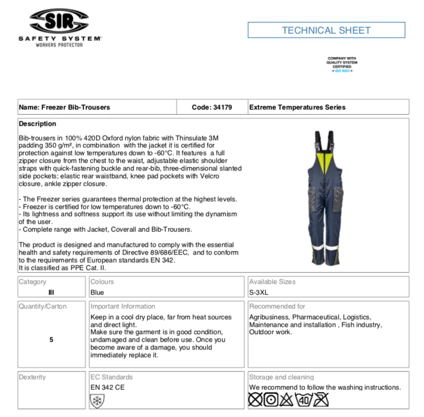 FREEZER BIB-TROUSERS