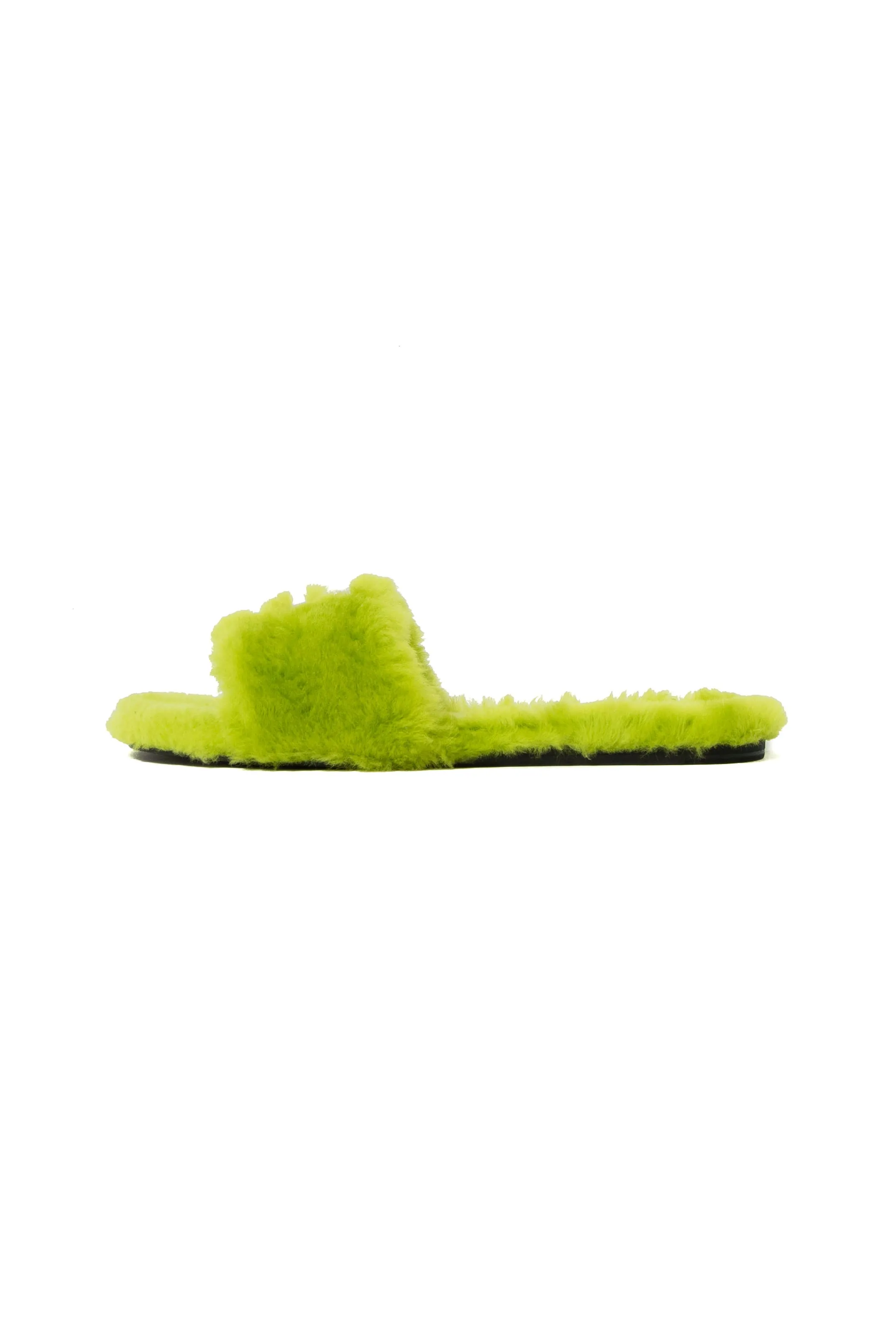 Givenchy Women 4g Flat Mule In Shearling Green