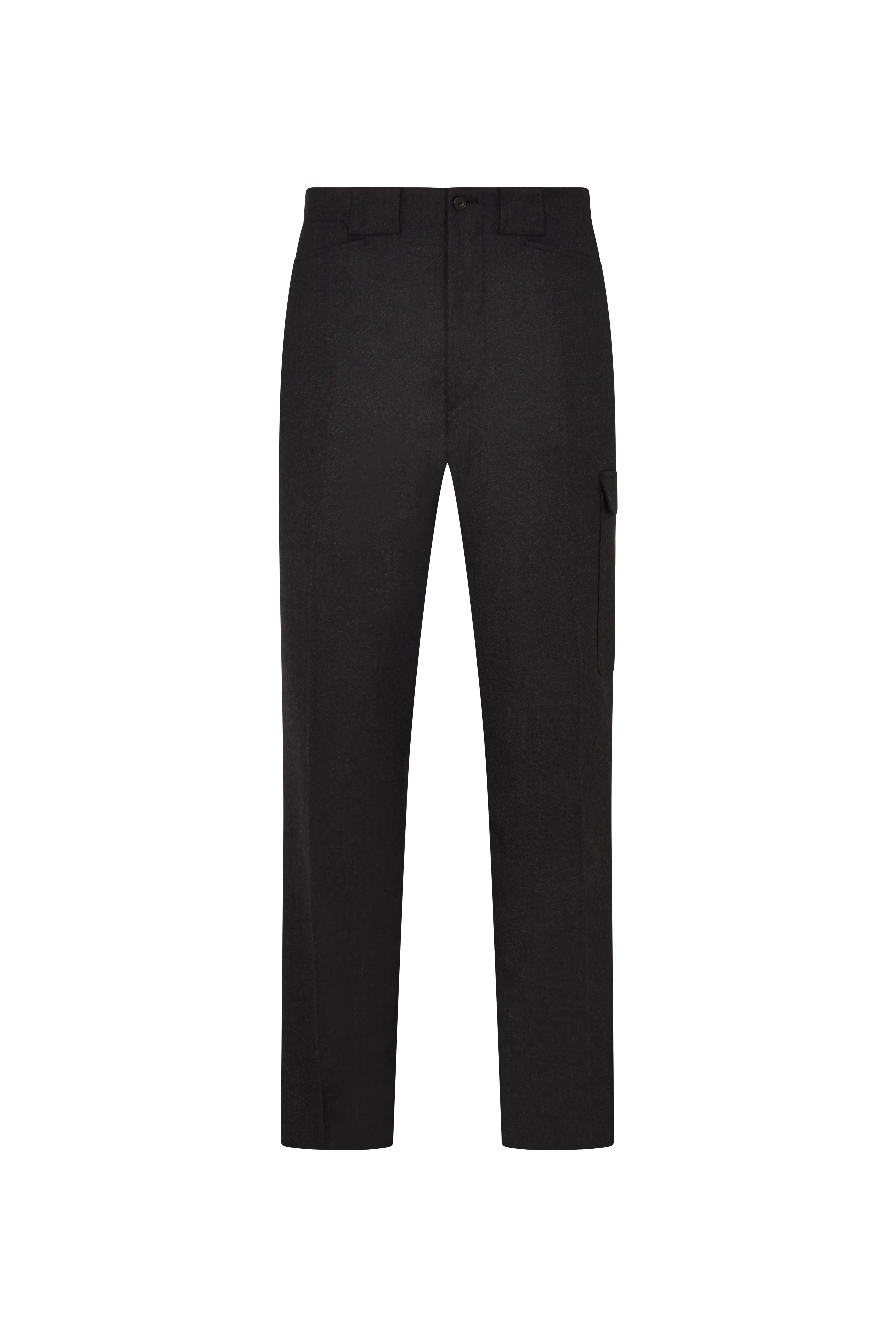 Grey Flannel Patch Pocket Trousers