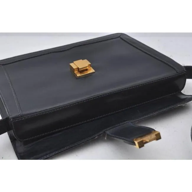 Gucci Jackie W Buckle Hardware Navy Leathergold Satchel
