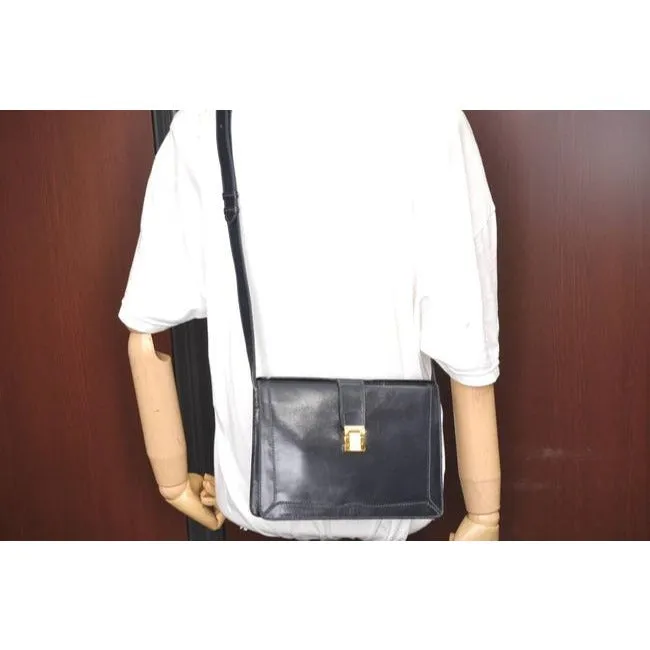 Gucci Jackie W Buckle Hardware Navy Leathergold Satchel