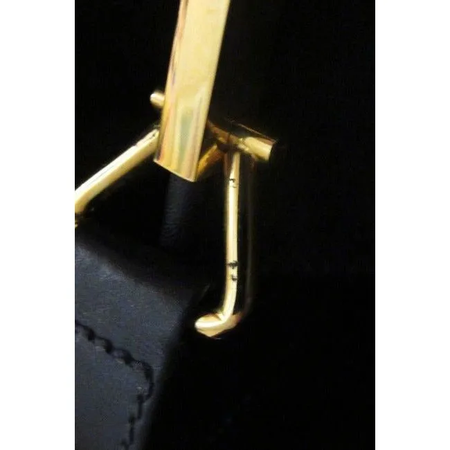 Gucci Jackie W Buckle Hardware Navy Leathergold Satchel