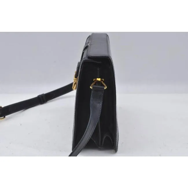 Gucci Jackie W Buckle Hardware Navy Leathergold Satchel