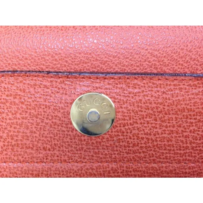 Gucci Orange Suede Bamboo Line Two Way Satchel w Pockets