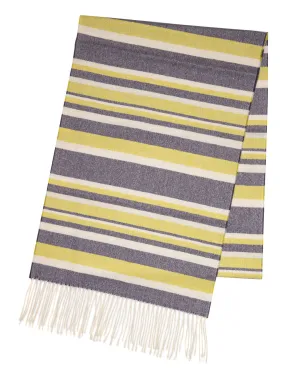 Joshua Ellis Classic Herringbone Brushed 100% Cashmere Scarf Chartreuse