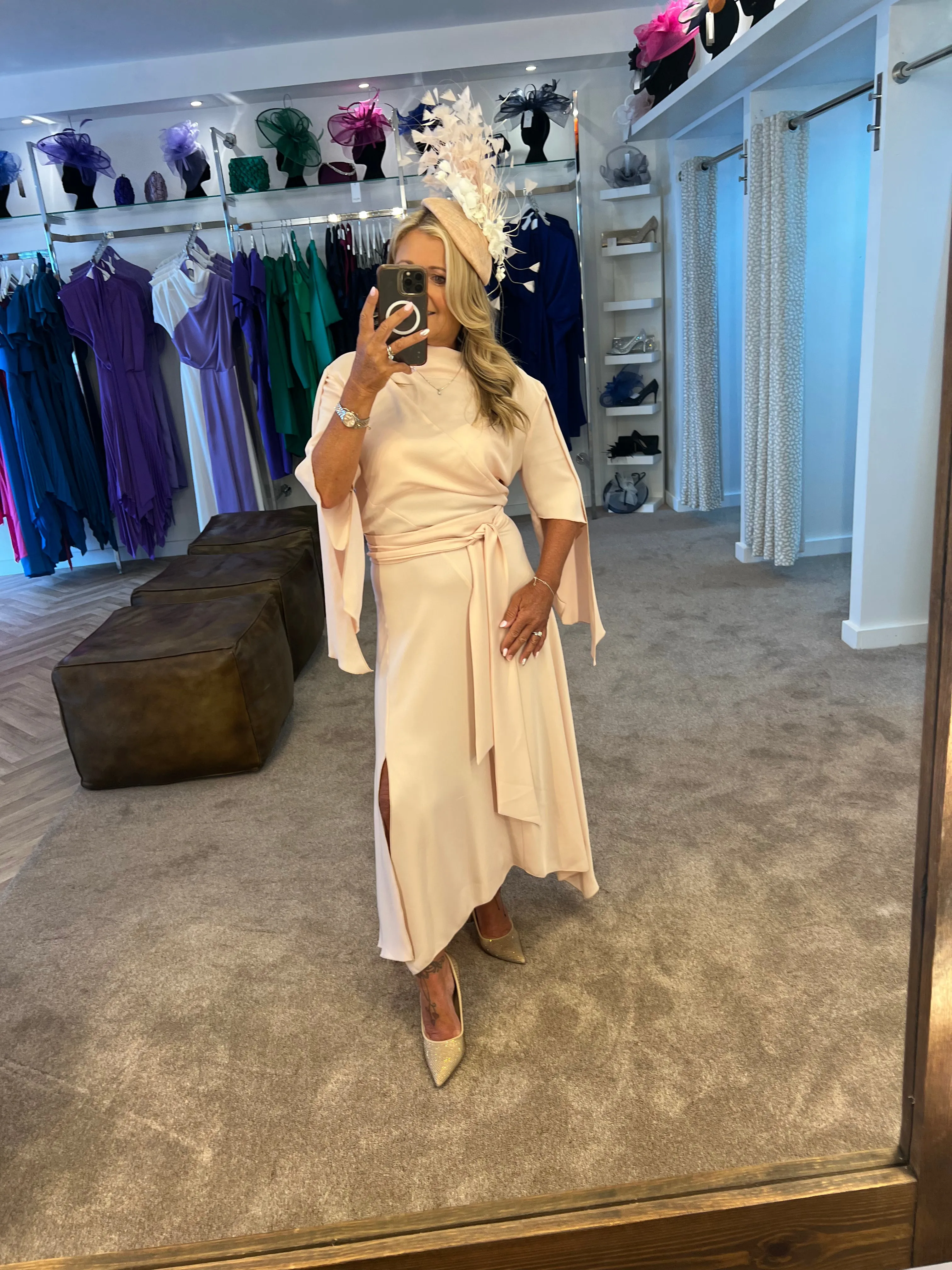 Kevan Jon Como dress in quartz nude
