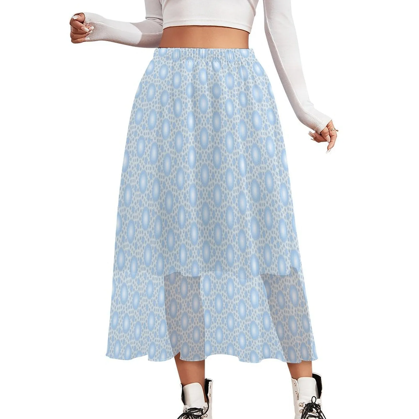 Layered Chiffon Skirt Blue Sky Dandelion