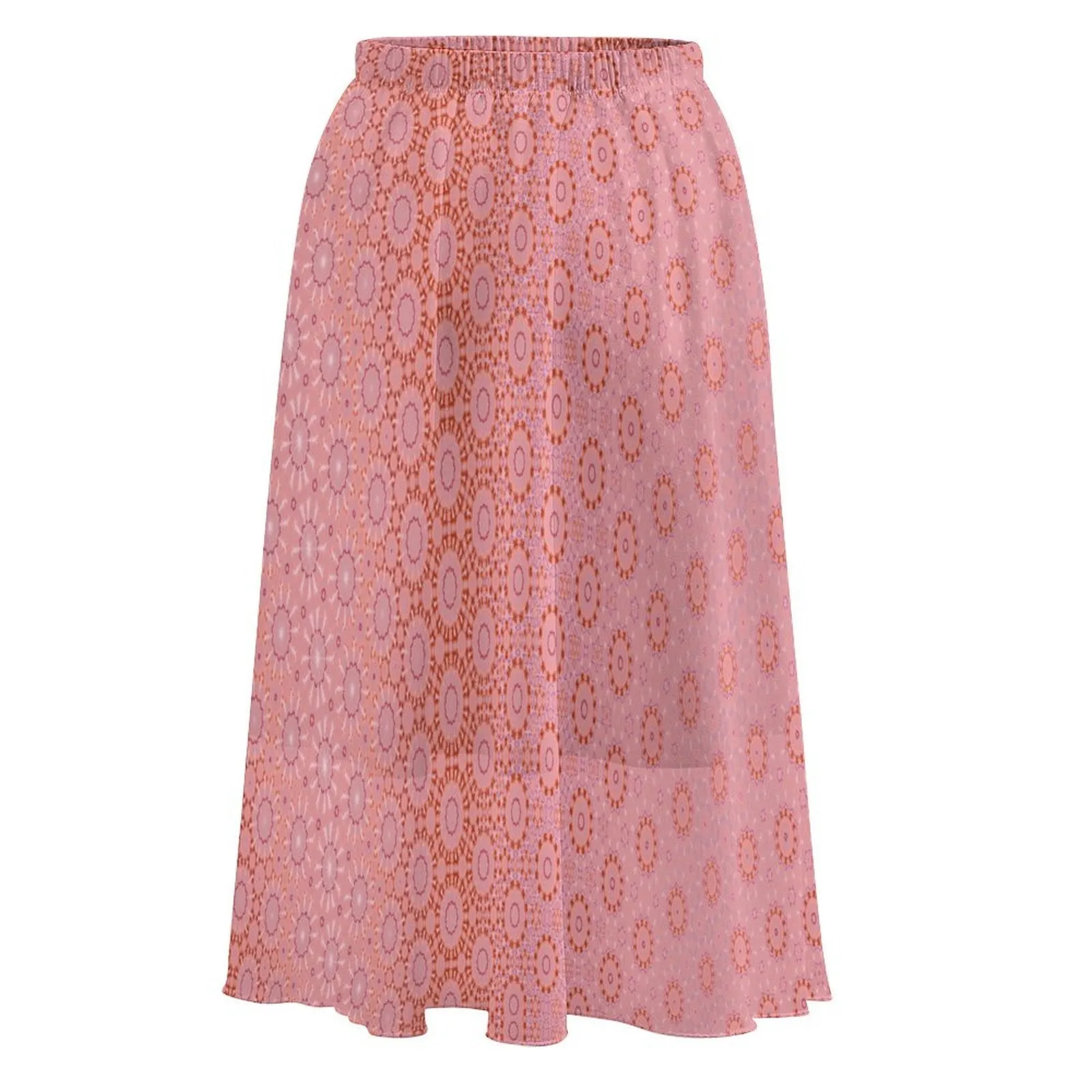 Layered Chiffon Skirt Coral and Pink