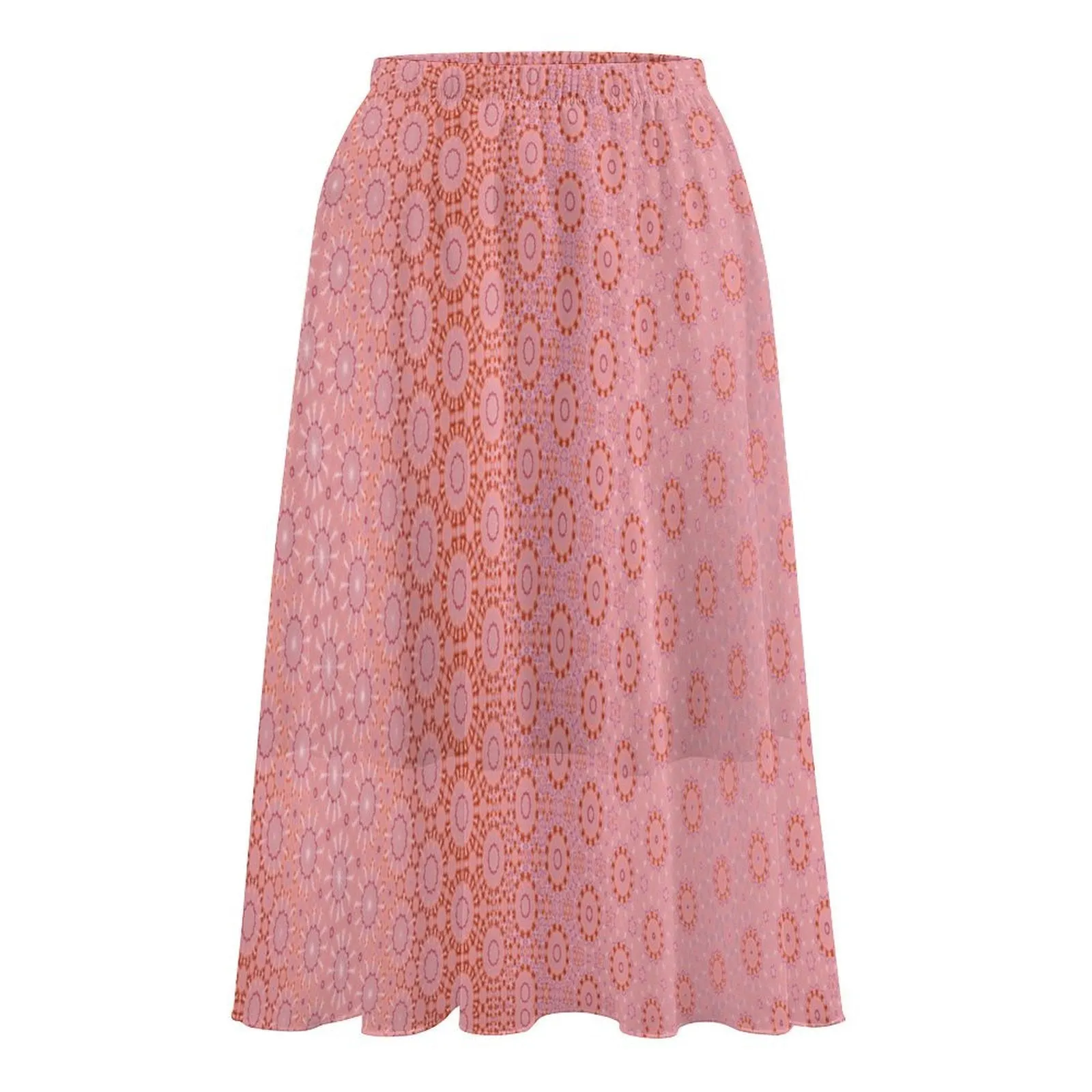Layered Chiffon Skirt Coral and Pink