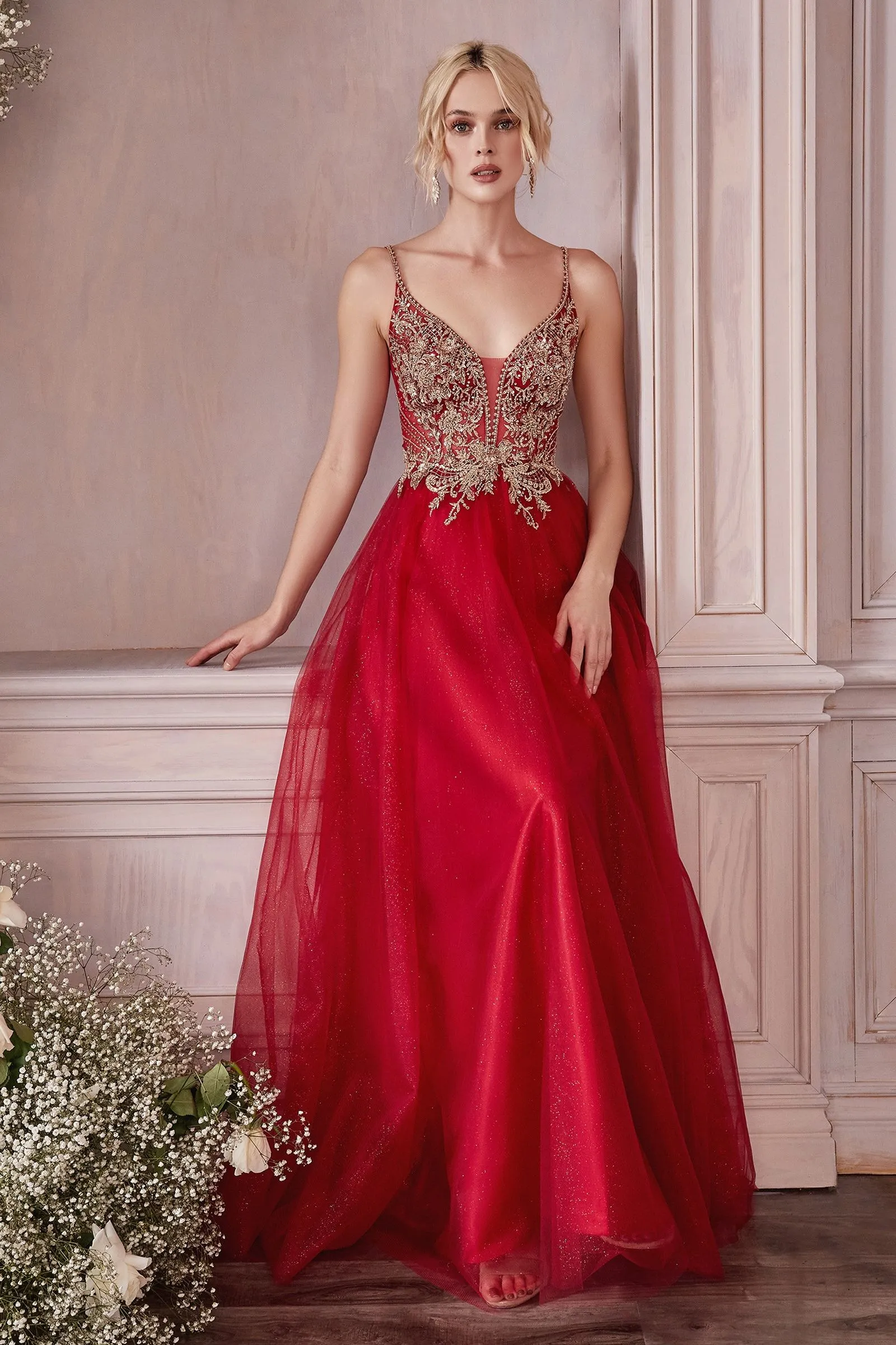 LAYERED TULLE A-LINE DRESS CDCD0195
