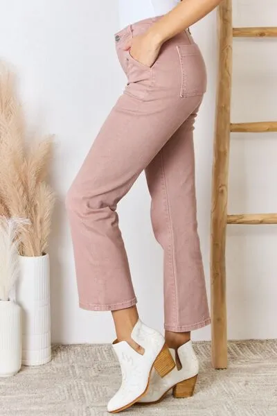 Mauve Ankle Flare Jeans