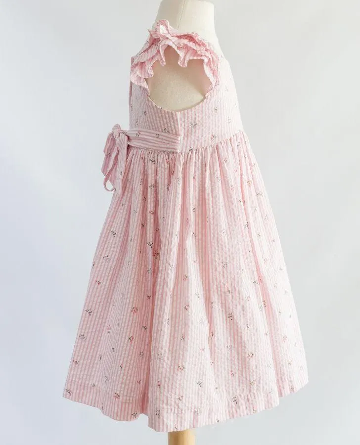 Pink Seersucker Toddler Dress