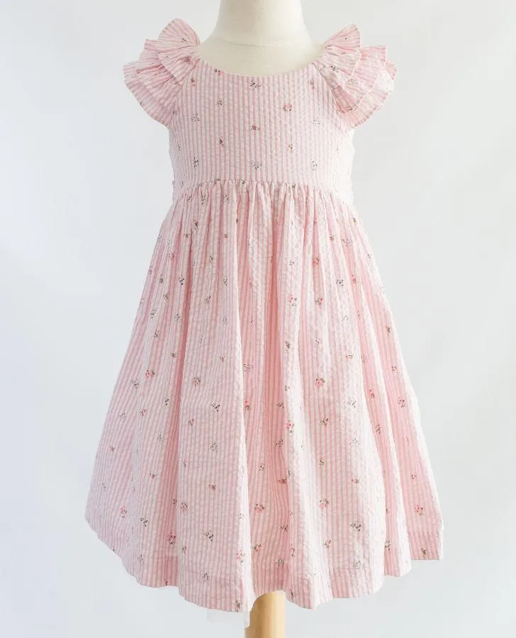 Pink Seersucker Toddler Dress