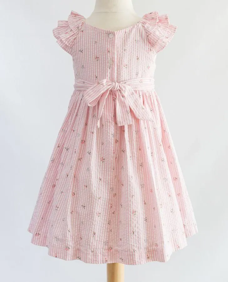 Pink Seersucker Toddler Dress