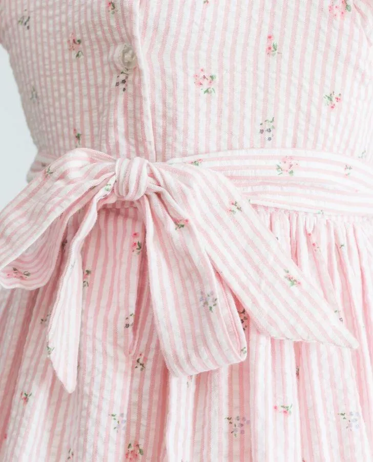 Pink Seersucker Toddler Dress