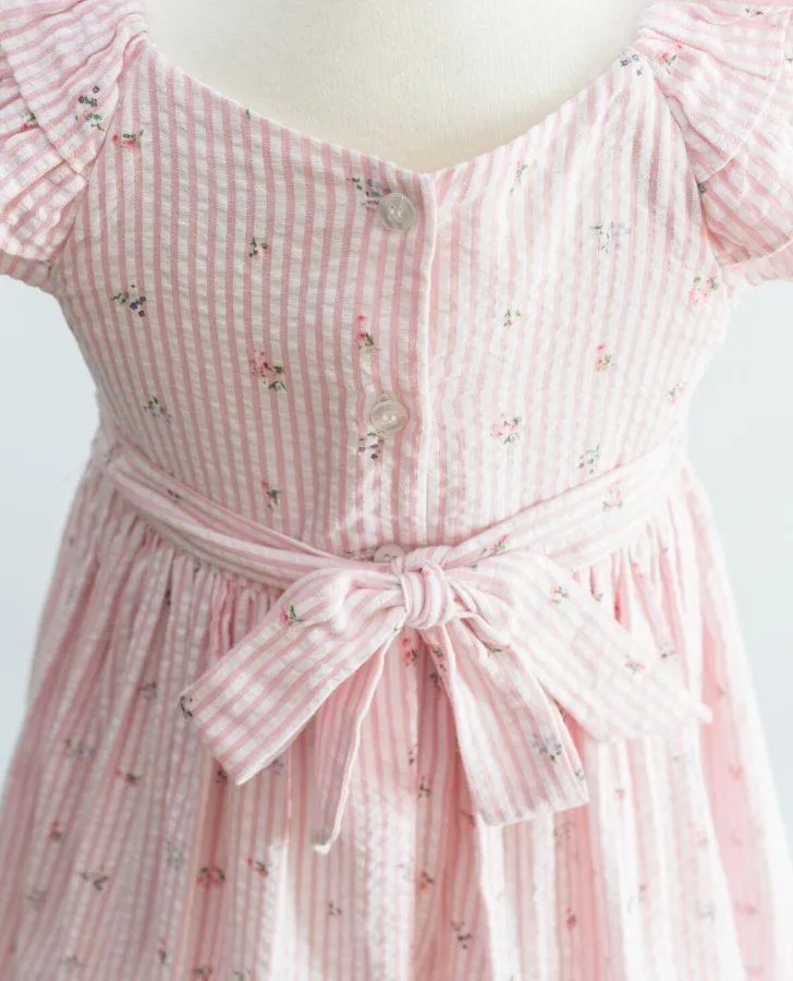 Pink Seersucker Toddler Dress