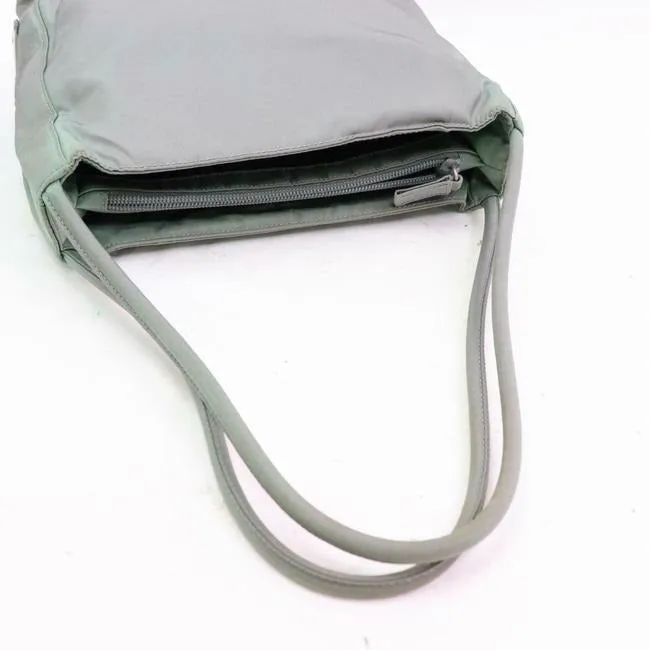 Prada Purses Grey Nylon With Chrome Hardware Satchel
