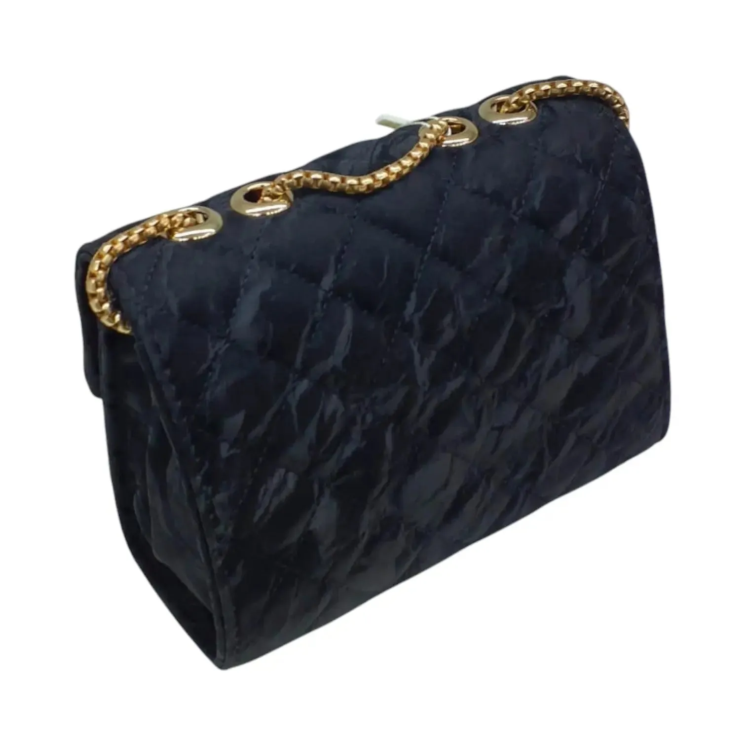 Quilted Chain Shoulder Bag with Gold Chain