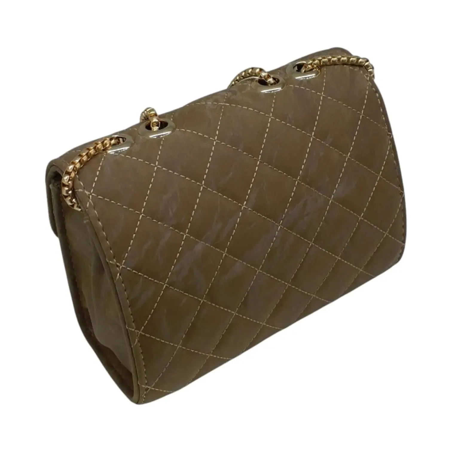 Quilted Chain Shoulder Bag with Gold Chain