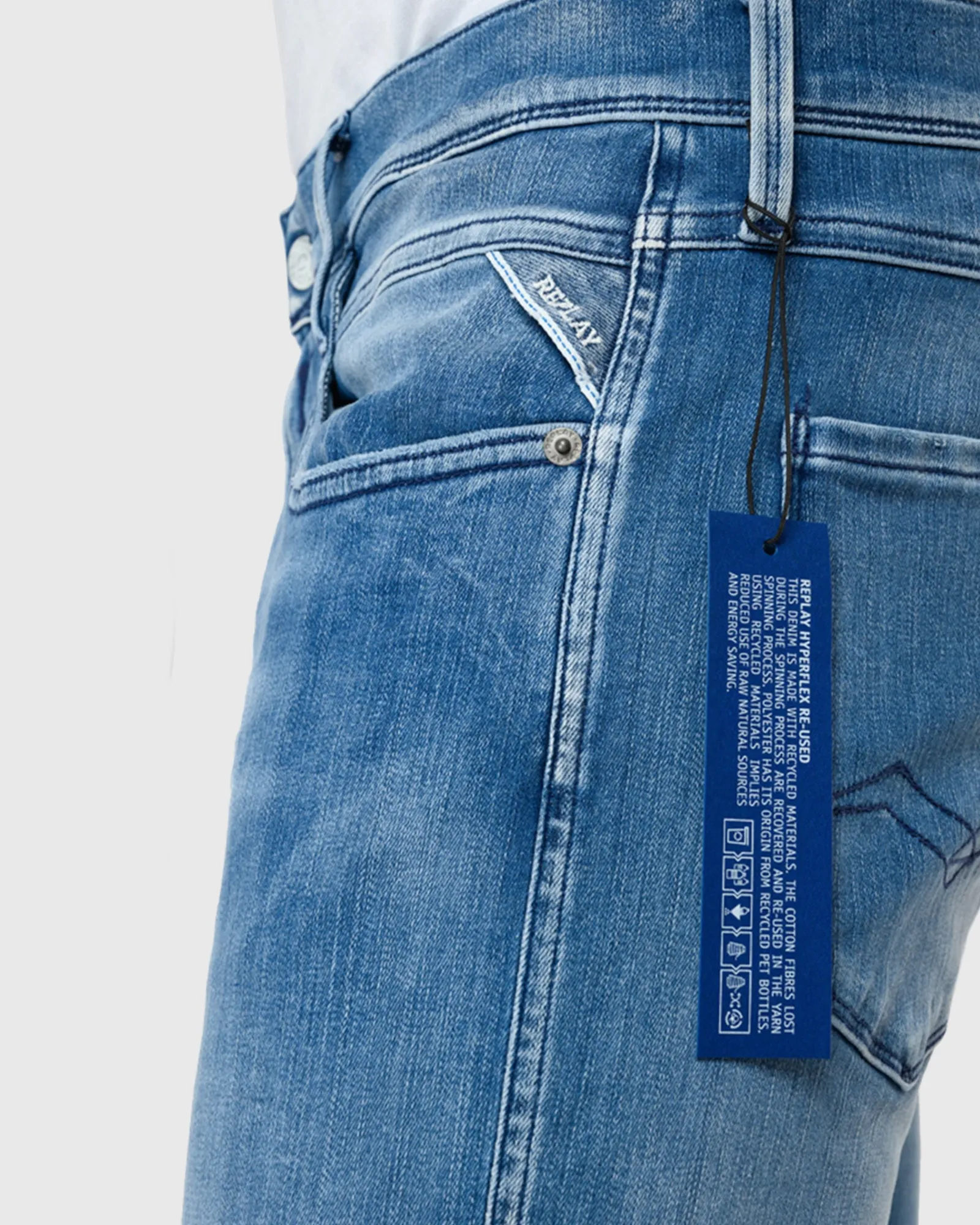 REPLAY RW16661M914Y BLUE ANBASS HYPERFLEX JEANS