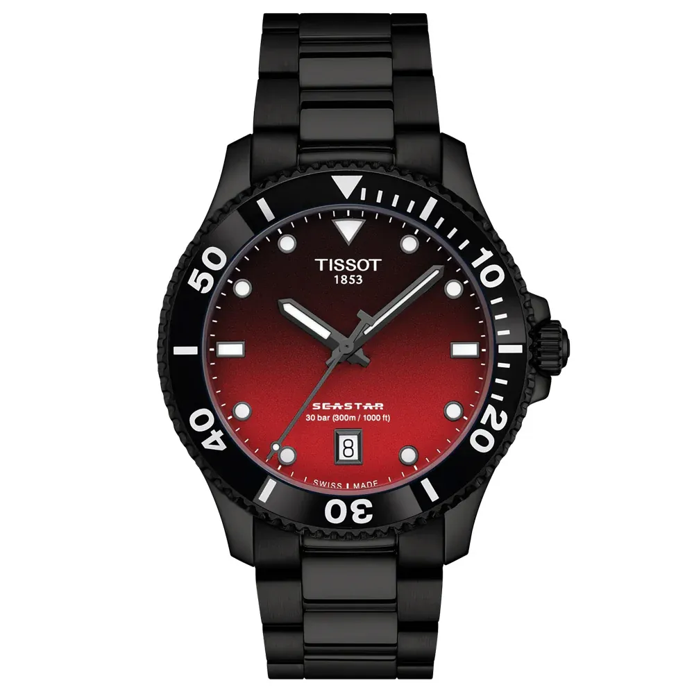 Seastar 1000 Graded Red Black 40MM Watch