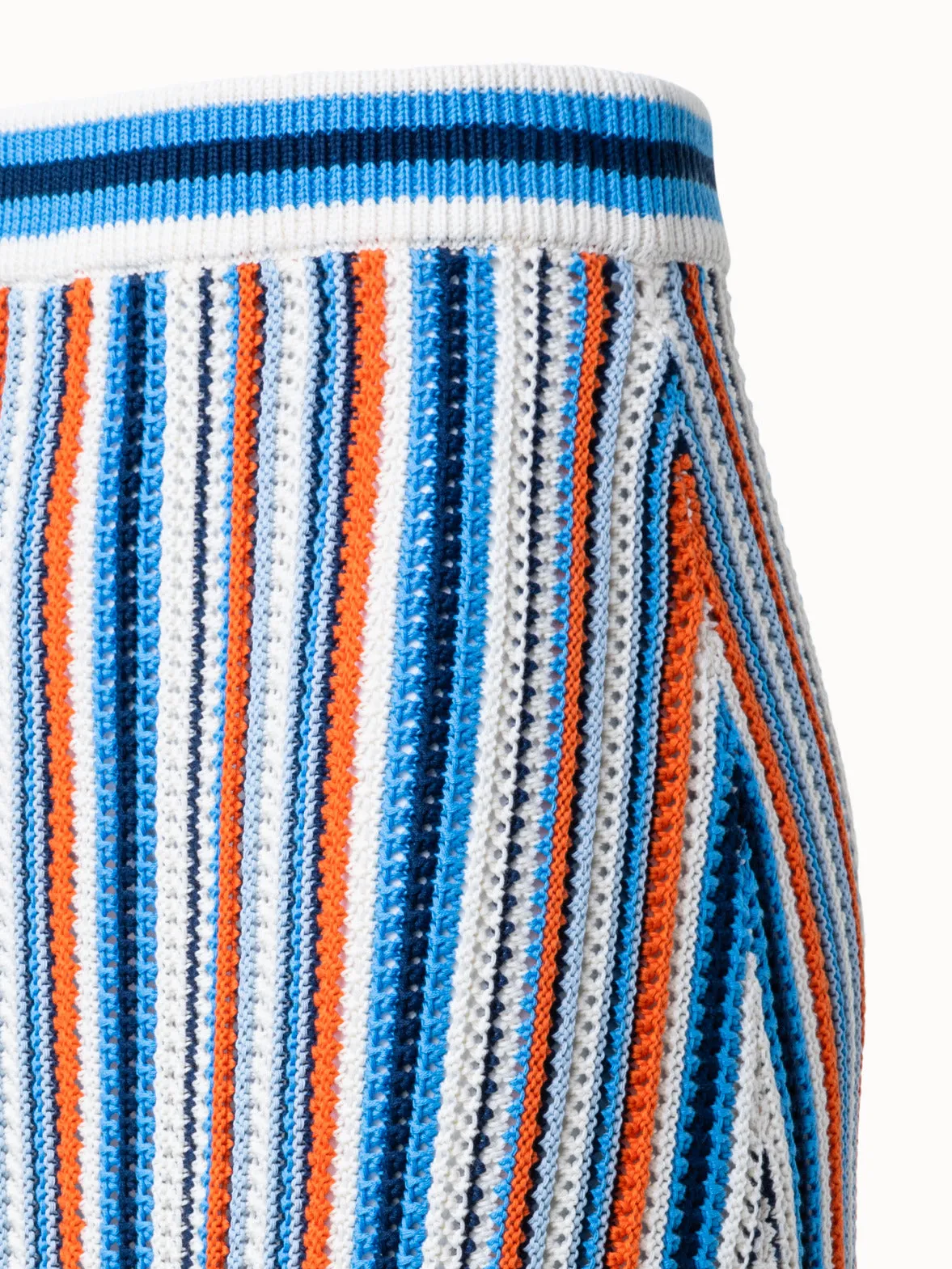 Striped Knit Midi Skirt