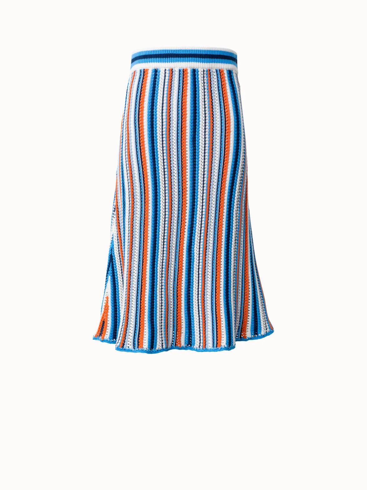 Striped Knit Midi Skirt