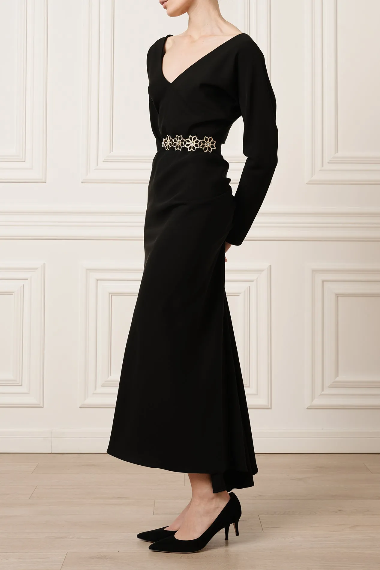 Thea Midi Dress In Black