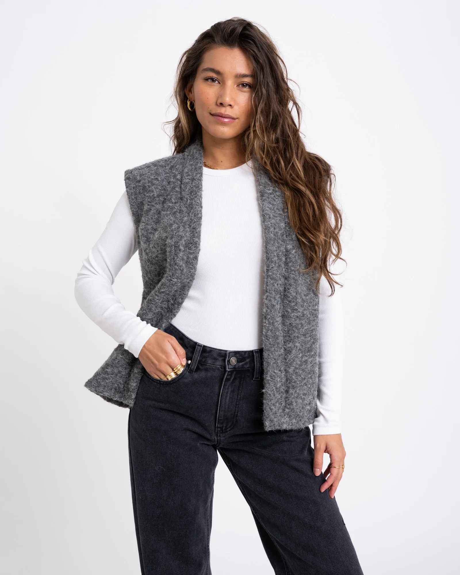 TILTIL Lily Gilet Melange Grey