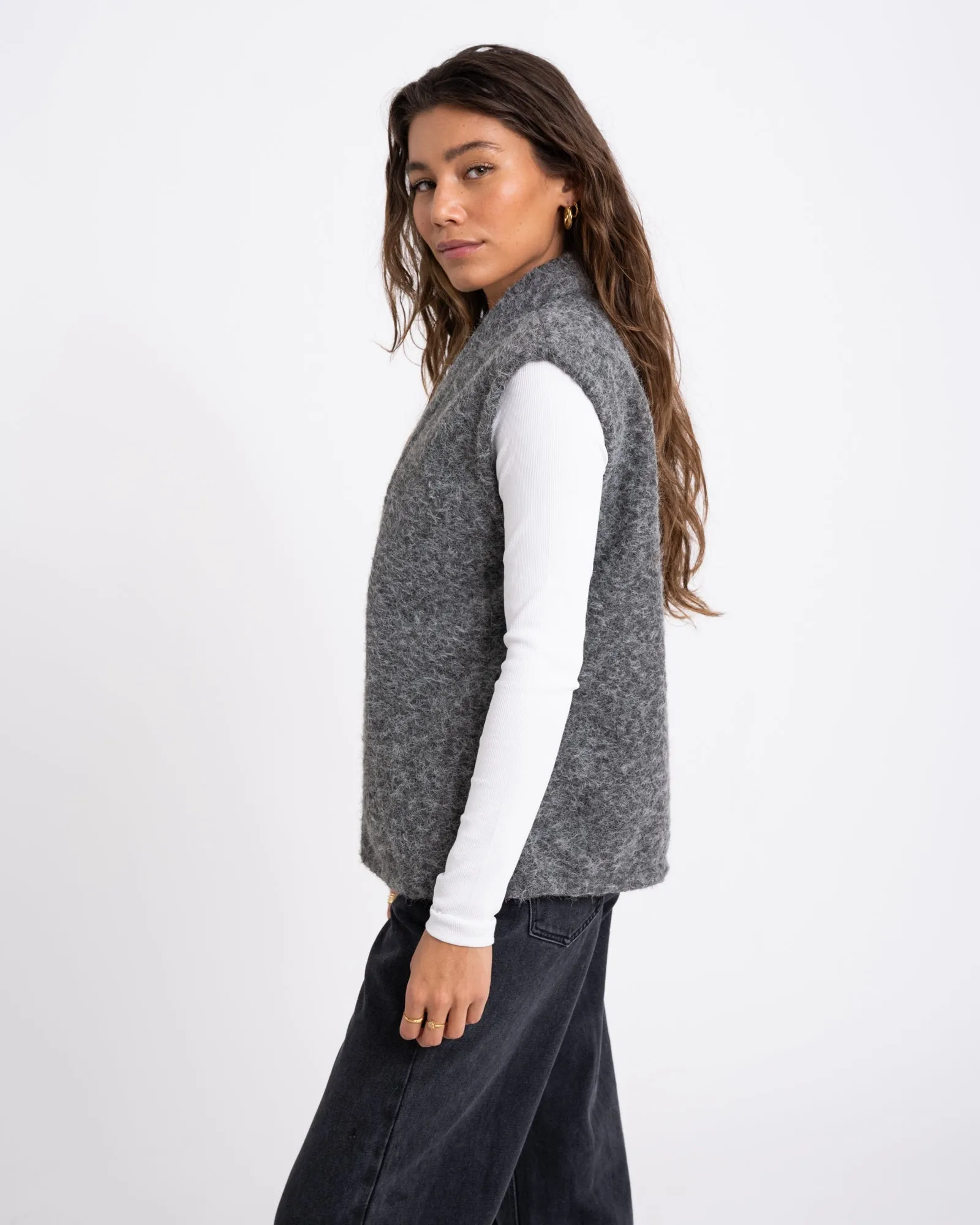 TILTIL Lily Gilet Melange Grey