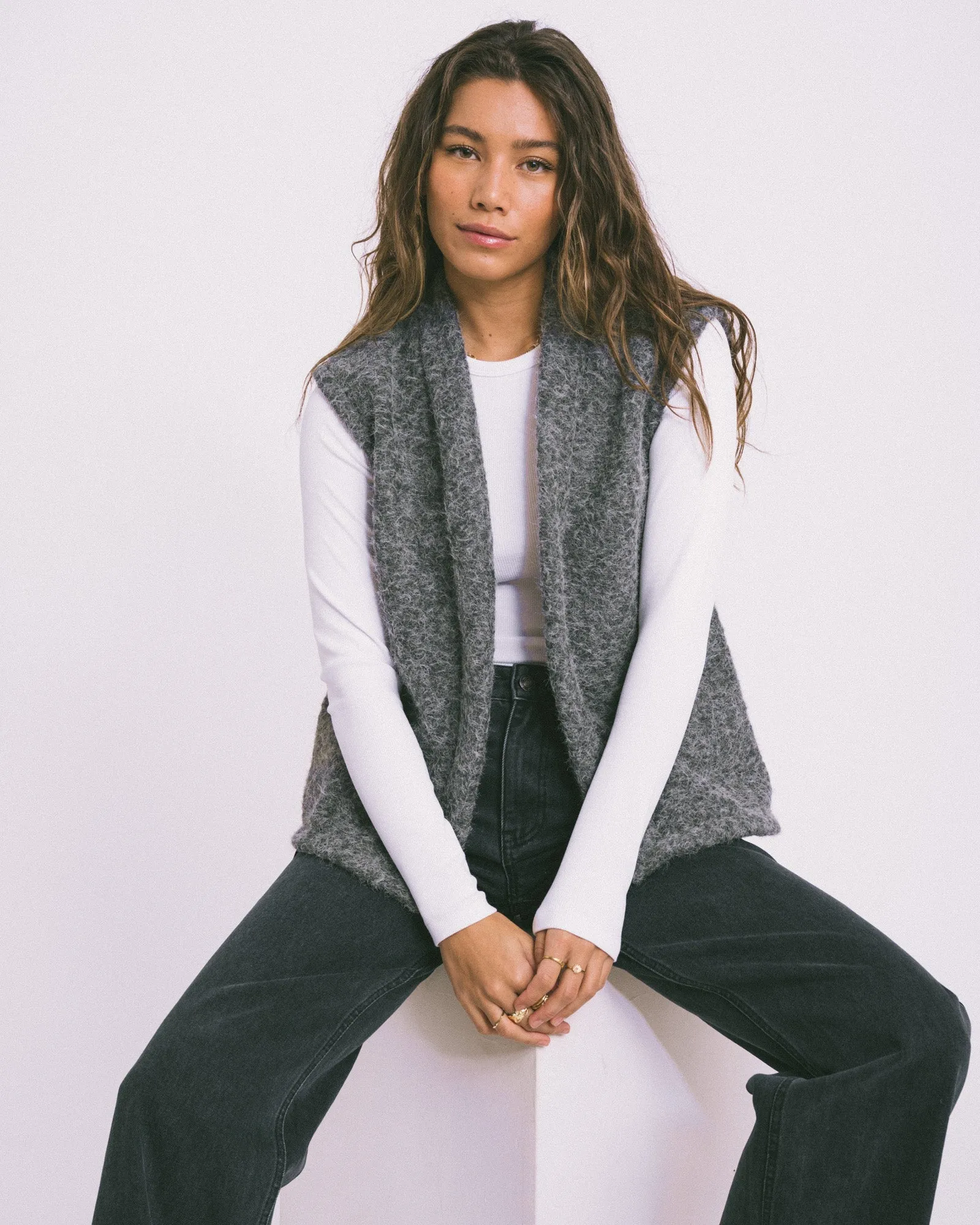 TILTIL Lily Gilet Melange Grey