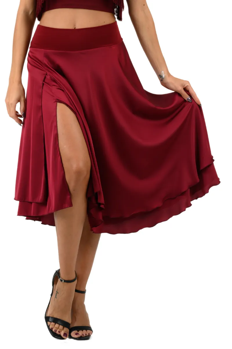 Two-layered Satin Dance Skirt