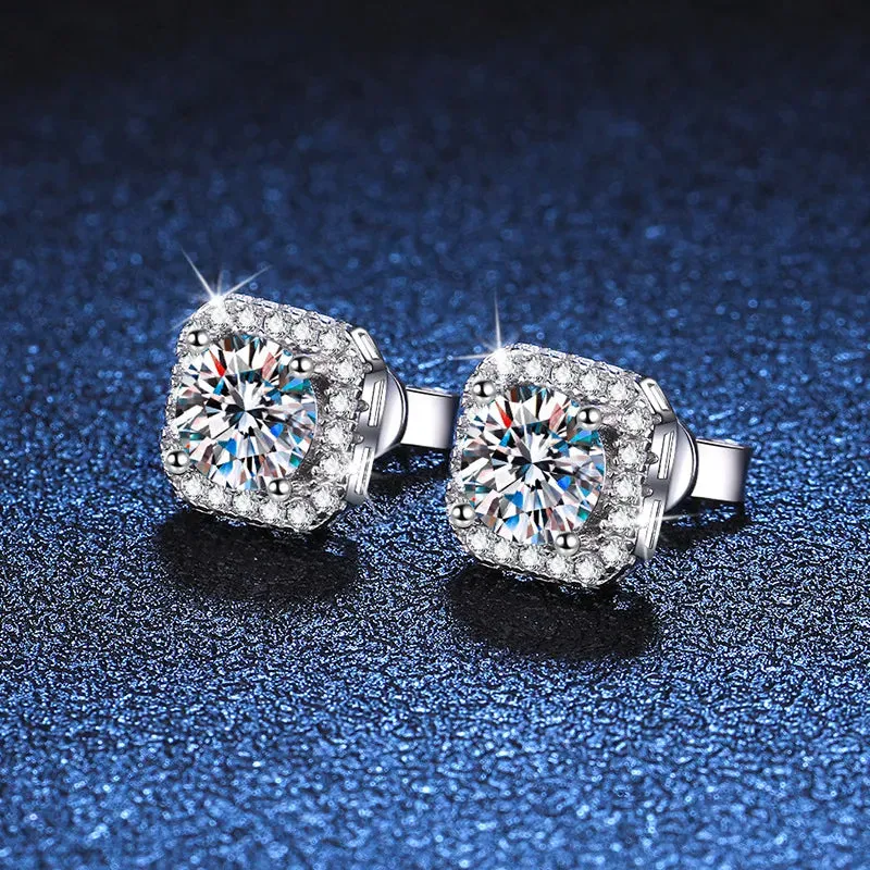 Versatile Classic Square Moissanite Earrings