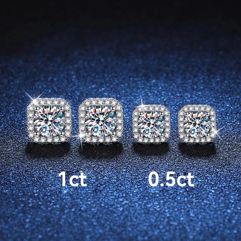 Versatile Classic Square Moissanite Earrings