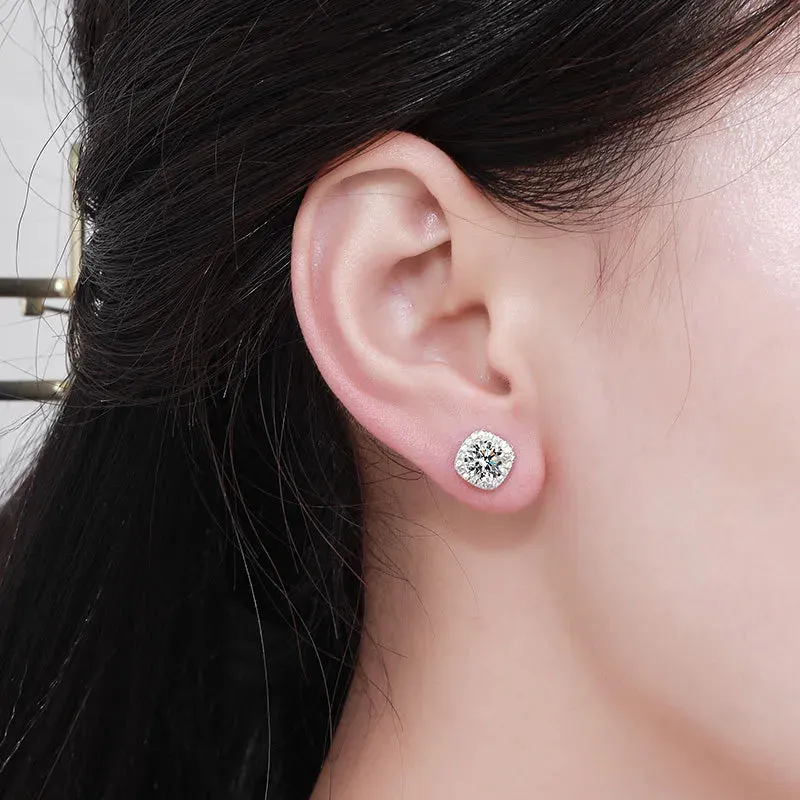 Versatile Classic Square Moissanite Earrings