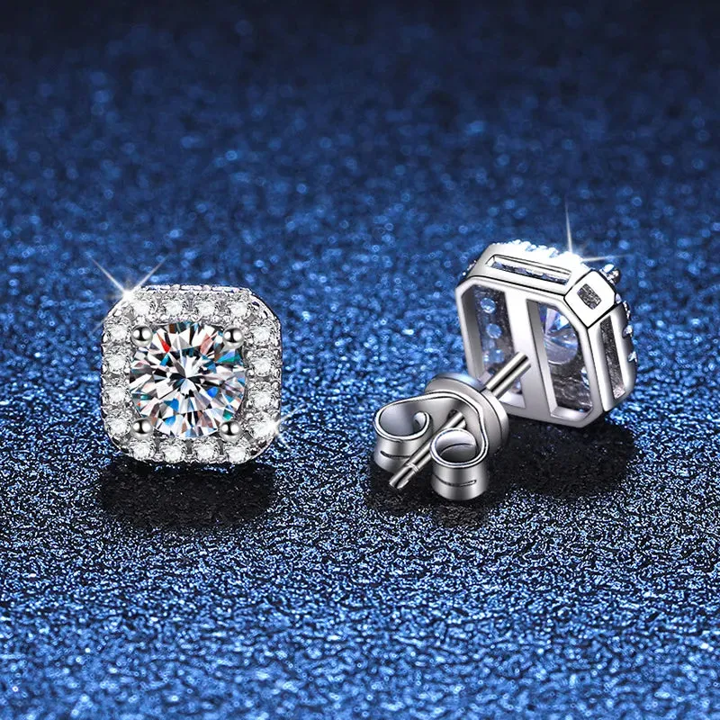 Versatile Classic Square Moissanite Earrings