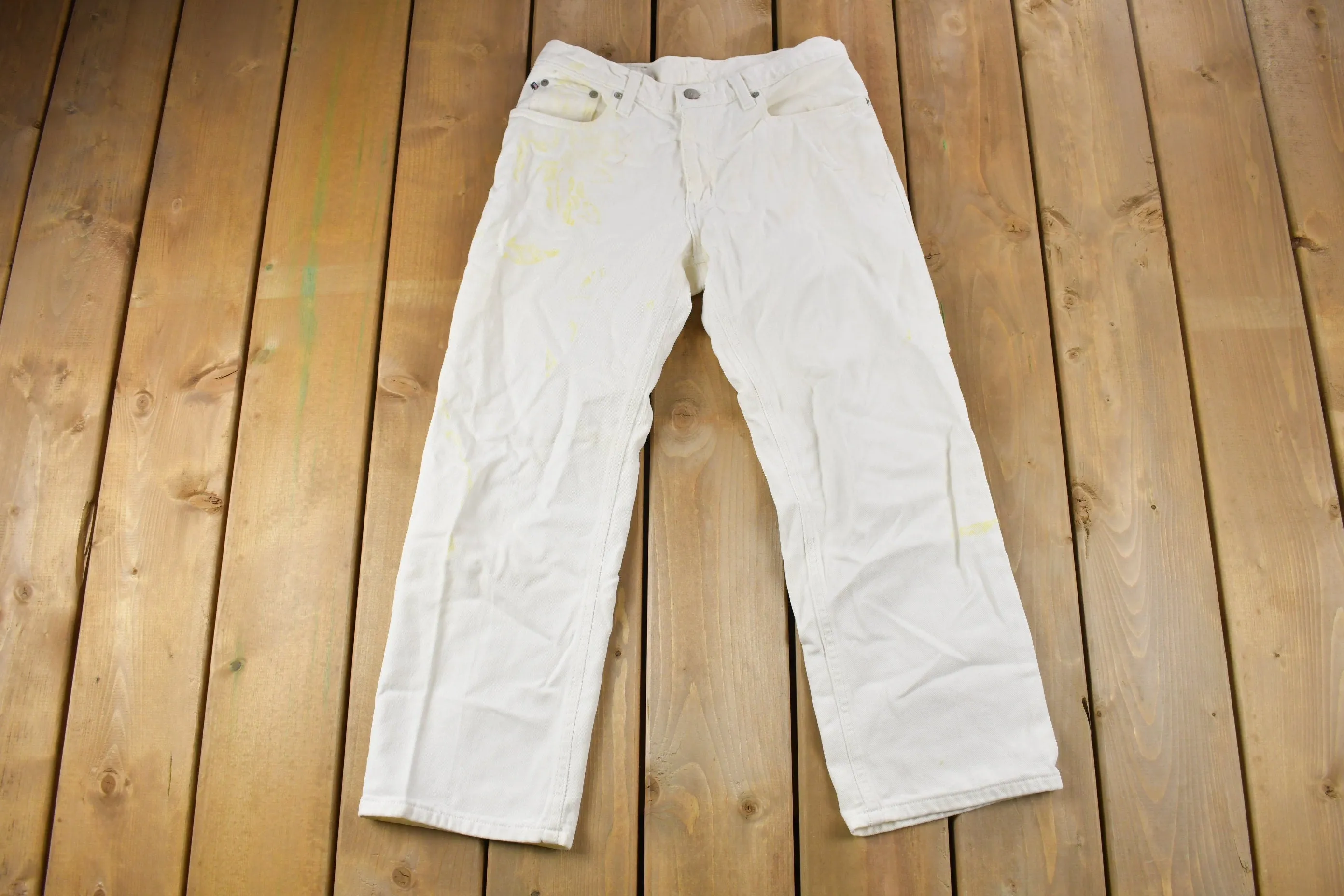 Vintage 1990s Ralph Lauren Polo Jeans White Denim Jeans Size 28 x 25